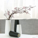 White Black ceramic simple vase