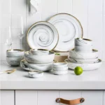 Luxury gray porcelain set