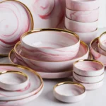 Luxury pink porcelain set