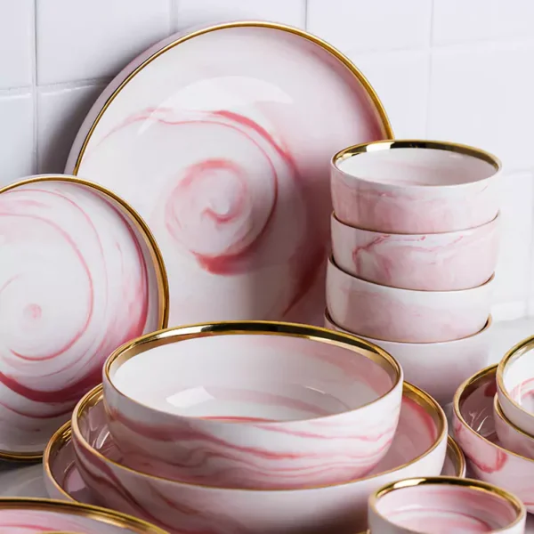 pink porcelain set