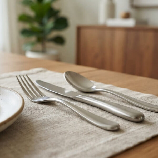 cutlery set on dining table